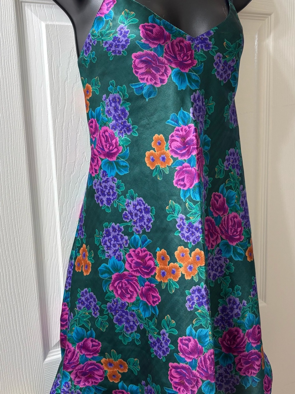 Ladies Nighty with Pink, Purple & Orange Floral Print